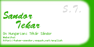 sandor tekar business card